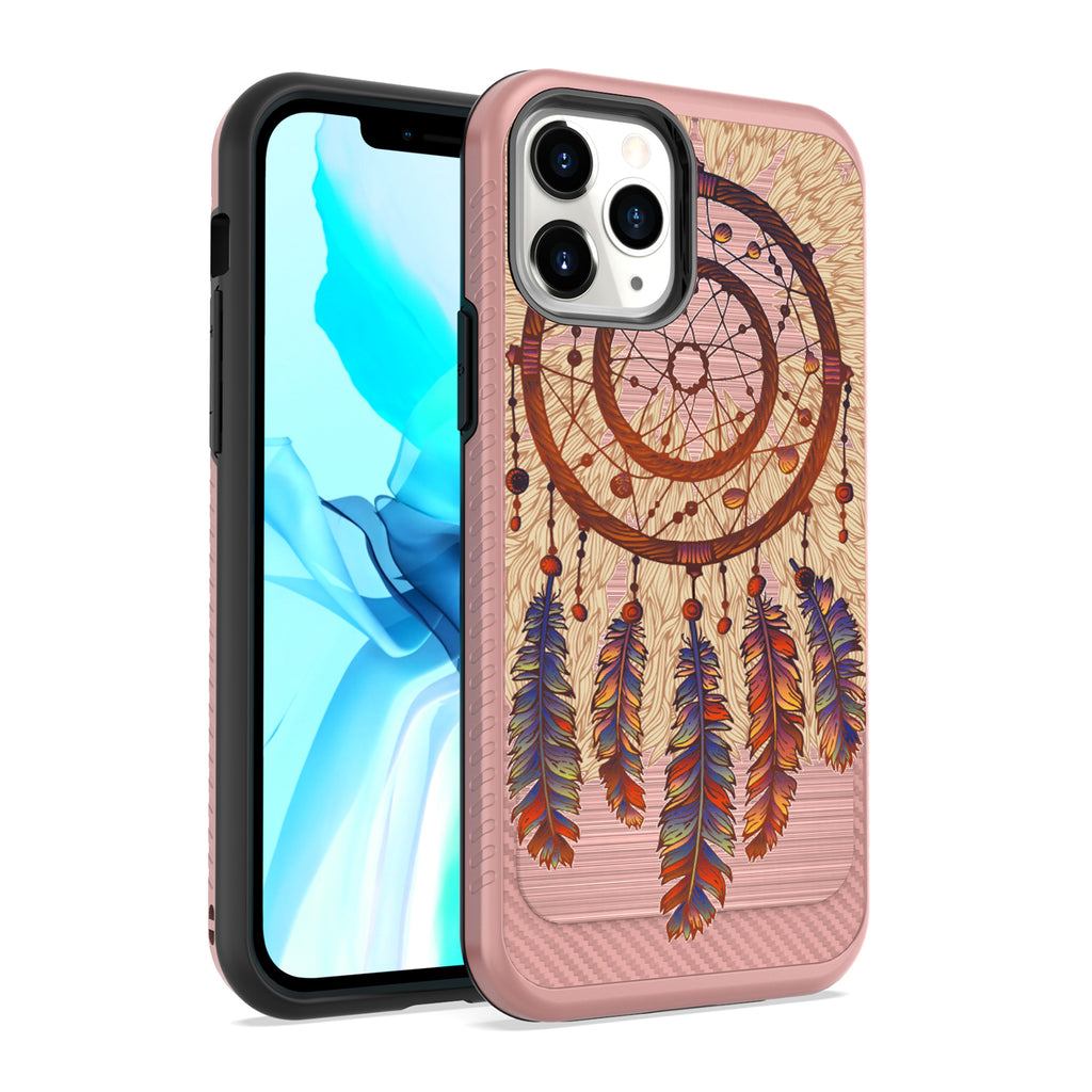 For Apple iPhone 13 Pro (6.1") Cute Design Printed Pattern Fashion Brushed Texture Shockproof Dual Layer Hybrid Slim Protective Had PC + TPU Rubber  Phone Case Cover