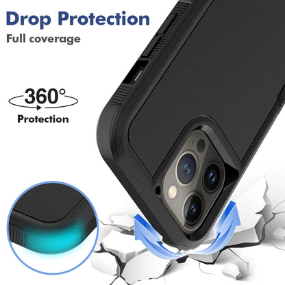 For Apple iPhone 14 (6.1") Tough Hybrid Rugged Hard Shockproof Drop-Proof 3in1 Protection, Military Grade Armor Design  Phone Case Cover