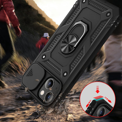For Apple iPhone 13 Pro Max (6.7") Hybrid Built-in 360° Rotate Magnetic Ring Stand with Camera Protection Heavy Duty  Phone Case Cover