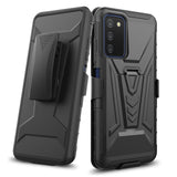 For Cricket Icon 3 Belt Clip Holster Dual Layer Shockproof with Clip On & Kickstand Heavy Duty Full Body 3in1 Hybrid Black Phone Case Cover