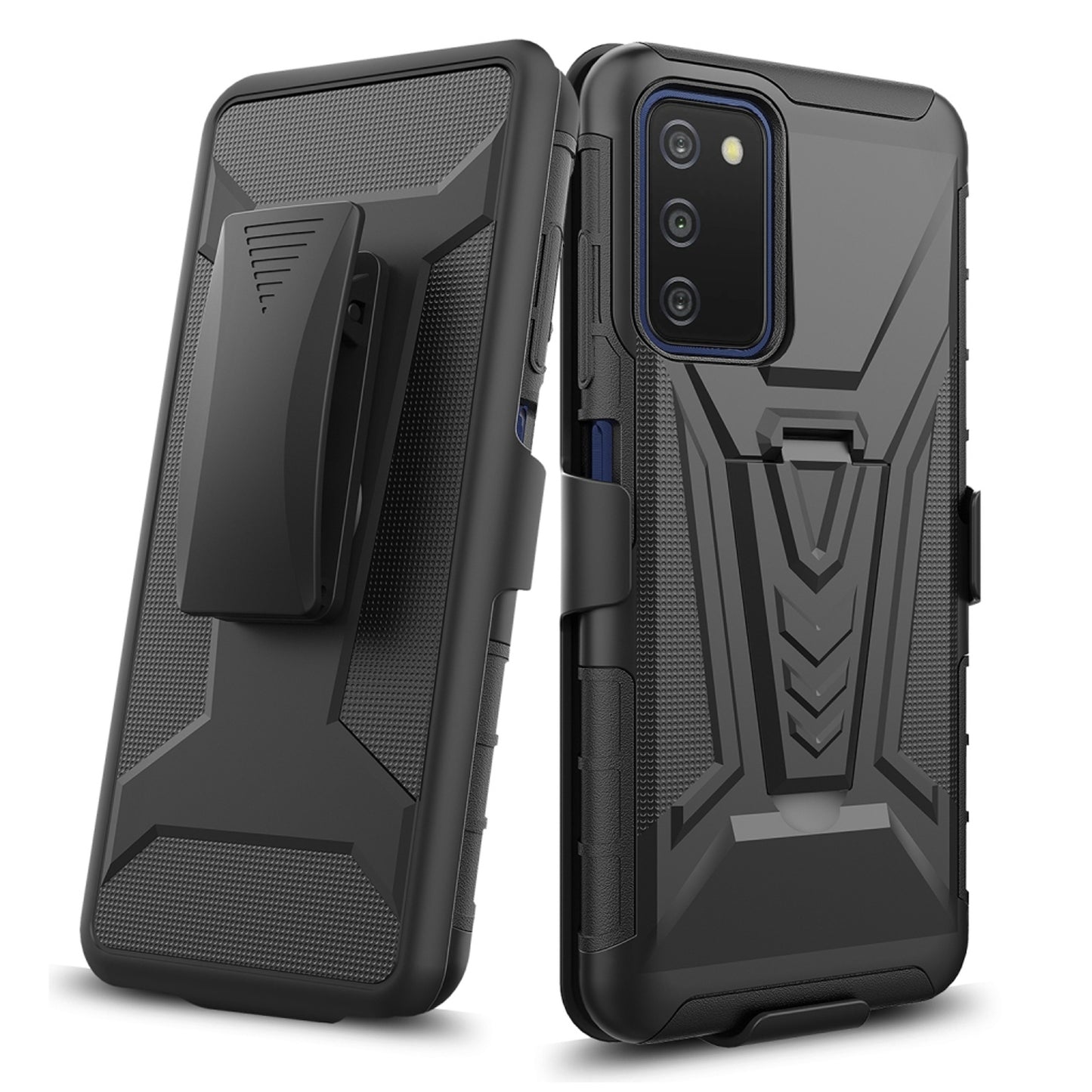 For Motorola Moto G 5G 2022 Belt Clip Holster Dual Layer Shockproof with Clip On & Kickstand Heavy Duty 3in1 Hybrid Black Phone Case Cover