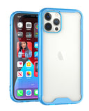For Apple iPhone 12 Pro Max (6.7") Colored Shockproof Transparent Hard PC + Rubber TPU Hybrid Bumper Shell Thin Slim Protective  Phone Case Cover