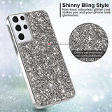 For Apple iPhone 13 Pro Max 6.7" Bling Rhinestone Diamond Shiny Glitter Hybrid Bumper Rugged Shell Hard PC TPU Rubber  Phone Case Cover