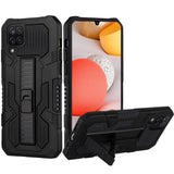 For Samsung Galaxy A42 5G Hybrid Tough Rugged [Shockproof] Dual Layer Protective with Kickstand Military Grade Hard PC + Soft TPU Black Phone Case Cover