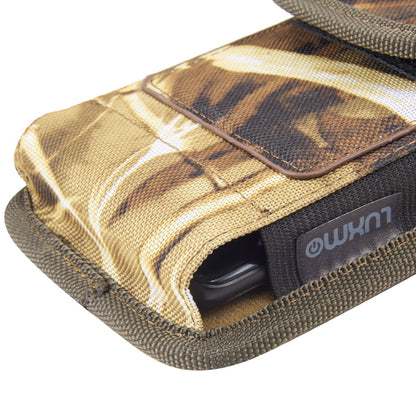 Universal Vertical Nylon Cell Phone Holster Case with Dual Credit Card Slots, Belt Clip Pouch and Belt Loop for Apple iPhone Samsung Galaxy LG Moto All Mobile phones Size 6.3" Universal Nylon [Camo Print]