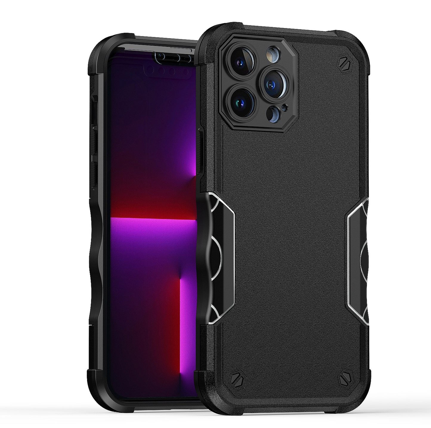 For Apple iPhone 14 (6.1") Slim Tough Shockproof Hybrid Heavy Duty Dual Layer TPU Bumper Rugged Rubber Defend Armor  Phone Case Cover
