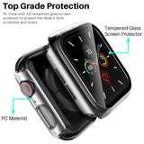 For Apple Watch 45mm Series 7 Ultra Clear Transparent PC with Built in Screen Protector Snap-on Full Coverage Shell Rubber TPU + Hard PC Frame for iWatch Series 7 (45MM) Clear Screen Protector