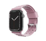 For Apple Watch Size 42/44/45mm Sport Bands Carbon Fiber Design Rubber TPU Replacement Band Strap for iWatch Series 7/SE/6/5/4/3/2/6 Black Phone Case Cover