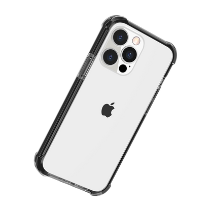 For Apple iPhone 12 Pro Max (6.7") Slim Hybrid Transparent Rubber Gummy Gel Hard PC Silicone TPU Color Bumper Frame  Phone Case Cover