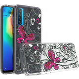 For Samsung Galaxy A71 5G Fashion Pattern Design Ultra Thin Clear Hybrid Rubber Gummy TPU Grip + Hard PC Back Shockproof  Phone Case Cover