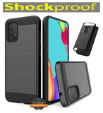 For Motorola Moto G Pure Hybrid Rugged Brushed Metallic Design [Soft TPU + Hard PC] Dual Layer Shockproof Armor Impact Slim Black Phone Case Cover