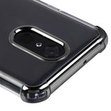 For LG Stylo 4 / Stylo 4 Plus Slim Fit Hybrid Transparent Rubber Gummy Hard PC Soft Silicone Protective Clear / Black Phone Case Cover