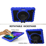 Case for Apple iPad Air 4 / iPad Air 5 / iPad Pro (11 inch) Hybrid 3in1 Armor Rugged with Built-in Kickstand 360° Rotatable Stand & Shoulder Hand Strap Corner Shockproof Blue Tablet Cover