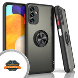 For Samsung Galaxy A13 5G Finger Ring Stand Holder Kickstand Hybrid Frosted Matte Silicone TPU Hard PC Frame Shock-Absorption  Phone Case Cover