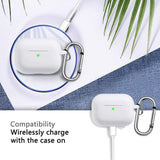 For Apple AirPods Pro Full Protective Silicone TPU Skin Accessories with Keychain [Front LED Visible] Hybrid Shockproof Clear