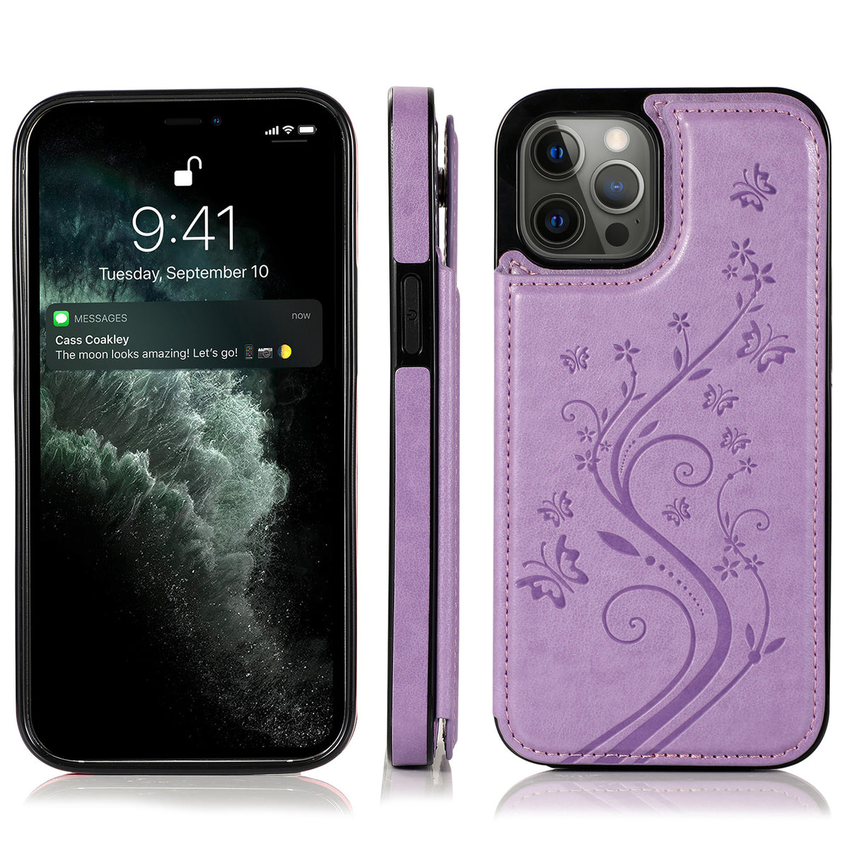 For Apple iPhone 14 Pro (6.1") Luxury Wallet PU Leather [Two Magnetic Clasp] [Card Slots] Stand Back Storage Flip  Phone Case Cover