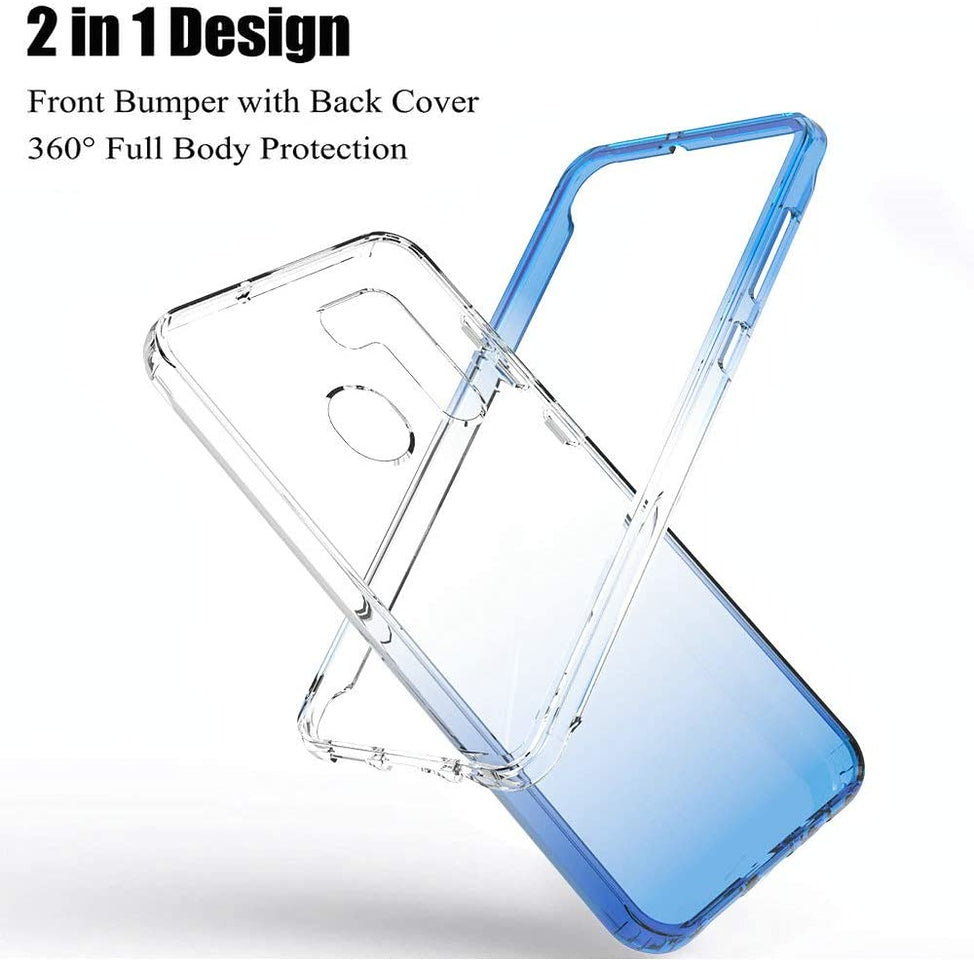 For OnePlus Nord N20 5G Dual Layer Hybrid Clear Gradient Two Tone Transparent Shockproof TPU Hard PC Protective Frame  Phone Case Cover