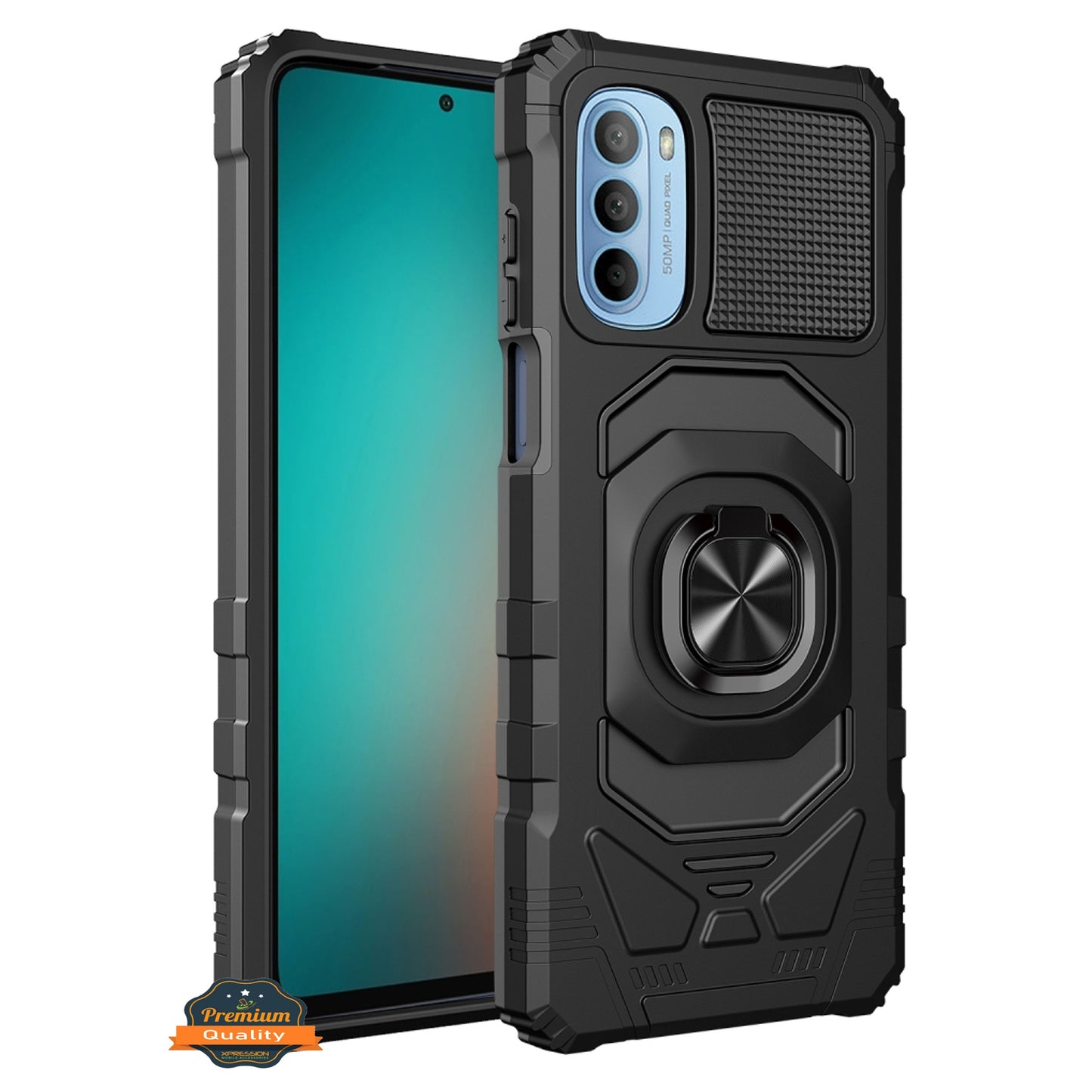 For Nokia C100 Full-Body 2in1 Magnetic Car Mount Metal Ring Holder Kickstand Heavy Duty Hybrid Armor Defender  Phone Case Cover