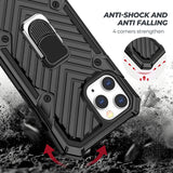 For Apple iPhone 13 Pro (6.1") Stand Ring Holder Finger Loop with Magnetic Grip Kickstand Hybrid Shockproof Armor Hard  Phone Case Cover