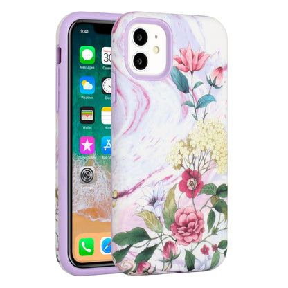 For Apple iPhone 14 Pro (6.1") Bliss Floral Stylish Design Hybrid Rubber Silicone TPU Hard Shockproof Armor Slim  Phone Case Cover
