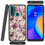 For TCL 20 XE Graphic Design Pattern Hard PC & Soft TPU Silicone Protection 2in1 Hybrid Shockproof Armor Rugged Bumper  Phone Case Cover