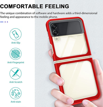 For Samsung Galaxy Z Flip 4 5G Clear Crystal Transparent Shock Absorption Hybrid Slim Hard PC Anti-Scratch Shell Protective  Phone Case Cover