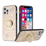 For OnePlus Nord N20 5G Diamond Bling Sparkly Glitter Ornaments Hybrid with Ring Kickstand Rugged Fashion Gold Good Luck Floral Phone Case Cover