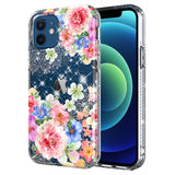 For Apple iPhone 8 Plus/7 Plus/6 Plus/6s Plus Slim Hybrid Shiny Glitter Clear Floral Pattern Bloom Flower Design Hard PC  Phone Case Cover