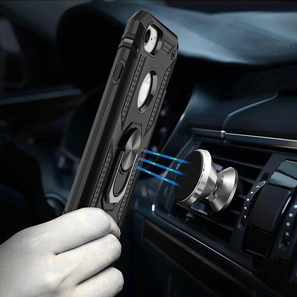 For Apple iPhone SE 3 (2022) SE/8/7 Hybrid Armor Durable Dual Layer with 360 Degree Rotatable Ring Stand Holder Kickstand  Phone Case Cover
