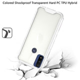 For Motorola Moto G Power 2022 Colored Shockproof Transparent Hard PC + Rubber TPU Hybrid Bumper Shell Thin Slim Protective  Phone Case Cover
