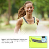 Universal Slim Atheletic Fabric Running Belt with Large Phone Pocket, Keys & Headset Holder Fanny Waist Pack for Hiking Running Fitness Glow in dark Universal Large Running Fanny Pack [Yellow]