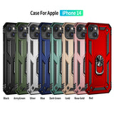 For Apple iPhone 14 /Pro Max Military Grade Heavy Duty Armor Hybrid with Ring Kickstand Finger Loop Stand  Phone Case Cover