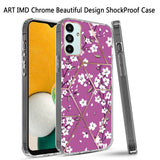 For Samsung Galaxy A13 5G Fashion Art Floral IMD Design Beautiful Flower Pattern Hybrid Protective Hard PC Rubber TPU Slim Back Shockproof  Phone Case Cover