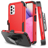 For Samsung Galaxy A33 5G Hybrid Rugged Shockproof 3-Layer Military Tough Heavy Duty with Swivel Belt Clip Kickstand & Holster  Phone Case Cover