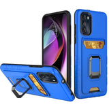 For Motorola Moto G Stylus 5G 2022 Wallet Case with Credit Card Slot Holder & Magnetic Stand Kickstand Ring Hybrid Armor  Phone Case Cover