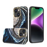 For Apple iPhone 14 /Plus Pro Max Eclipse Marble Galaxy IMD Design Glitter Sparkle Hybrid Rubber TPU Slim  Phone Case Cover