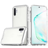 For Samsung Galaxy Note 10 Plus Colored Shockproof Transparent Hard PC + Rubber TPU Hybrid Bumper Slim Protective Clear Phone Case Cover