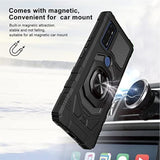 For TCL Stylus 5G Hybrid Magnetic Car Mount Ring Kickstand Stand Holder Full-Body Frame Armor Protective [Military Grade]  Phone Case Cover