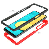 For OnePlus 10T 5G Clear Dual Layer Tuff Rugged Bumper Frame Heavy Duty Hybrid Shockproof Rubber Full Body Defender Red Phone Case Cover
