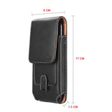 For Nokia C200 Universal Vertical Leather Case Holster with Credit Card Holder, Belt Loop & Carabiner Carrying Phone Pouch [Black]