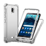 For AT&T Maestro 3 Clear Gradient Hybrid Thick Guard Shockproof Dual Layer Hard PC + TPU Bumper Frame Armor  Phone Case Cover