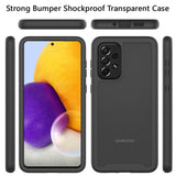For Samsung Galaxy A73 5G Clear Dual Layer Rugged Bumper Frame Heavy Duty Hybrid Shockproof Rubber TPU Defender Black Phone Case Cover