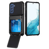 For Samsung Galaxy S22 Multiple Wallet Hidden Credit Card Holder (Upto 5 Cards) Shockproof Hybrid Armor Durable  Phone Case Cover