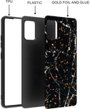 For Samsung Galaxy A03S Marble Fashion Stone Stylish Flake Glitter Bling Hybrid Ultra Slim Glossy TPU Rubber Hard Protection  Phone Case Cover