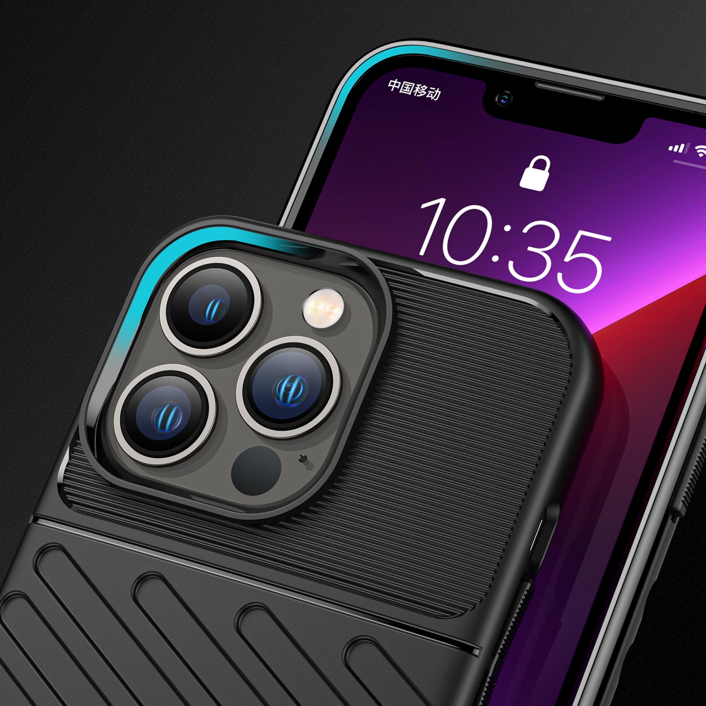 For Google Pixel 7 Rugged Hybrid Hard Silicone Gel TPU 3.5mm Bumper Texture Shockproof Anti Slip Protective Stylish Slim Black Phone Case Cover