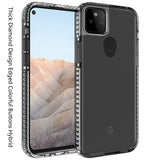 For Google Pixel 6 / Pro Crystal Transparent Rugged Shockproof Hybrid Hard PC + TPU Colorful Buttons Military Grade Protection Back  Phone Case Cover