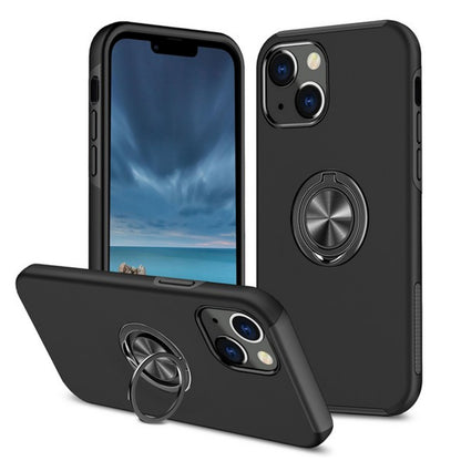 For Apple iPhone 14 /Plus Pro Max Hybrid Military Grade with Flat Metal Ring Stand 360° Rotation Kickstand Hard PC Back  Phone Case Cover
