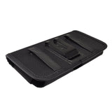 For Nokia C200 Pouch Case Universal Horizontal Canvas with Belt Clip Loop Holster Military Grade Cell Phone Holder Cover [Black]