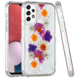 For Samsung Galaxy A13 4G Beautiful Sparkle Glitter Floral Epoxy Design Shockproof Hybrid Fashion Bling Rubber TPU  Phone Case Cover