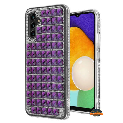 For Samsung Galaxy A13 5G Diamonds Sparkle 3D Crystal Glitter Bling Shiny Rhinestone Hybrid Bumper Hard Protective  Phone Case Cover